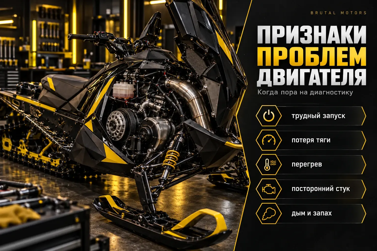 Признаки неисправности двигателя снегохода и причины обращения в сервис Инфографика: признаки неисправностей двигателя снегохода