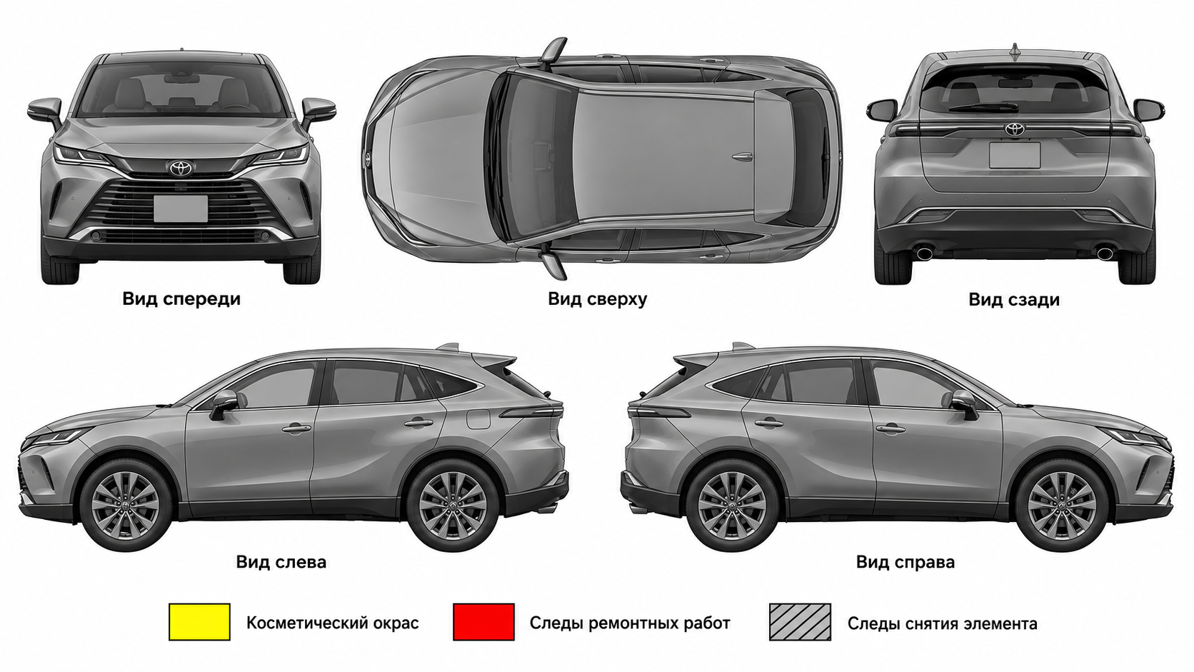 Карта ЛКП Toyota Harrier