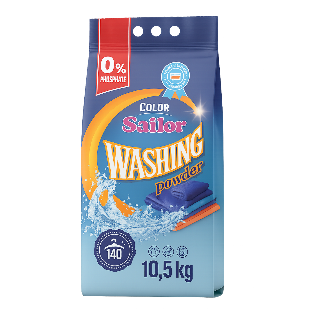 Sailor Color 10,5 kg – Waschpulver für bunte Wäsche, Hersteller Waschmittel EU, Großhandel Deutschland Österreich Schweiz, Alternative zu Ariel Persil Spee Dash