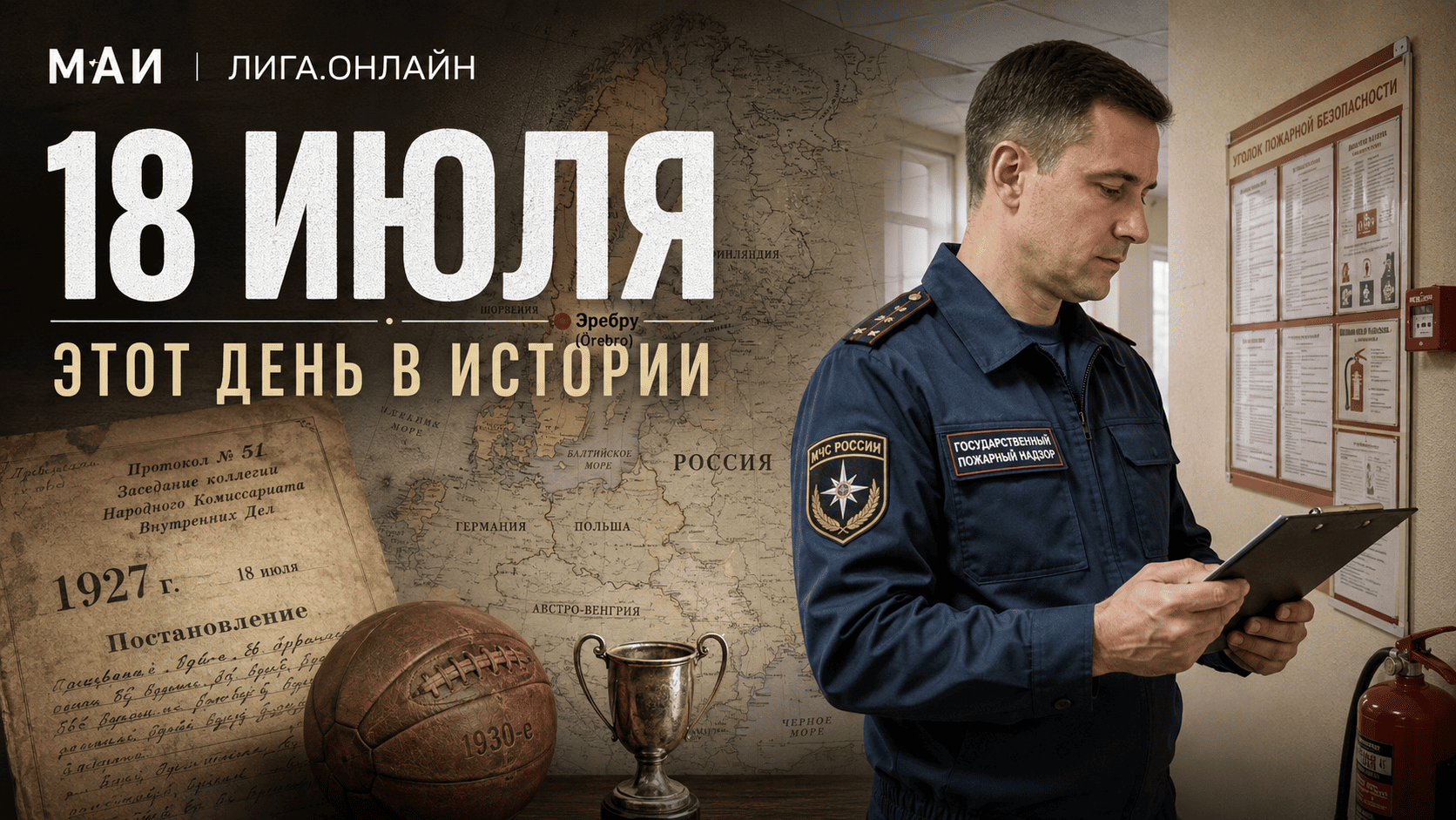 Сотрудник государственного пожарного надзора МЧС России проводит профилактическую проверку.