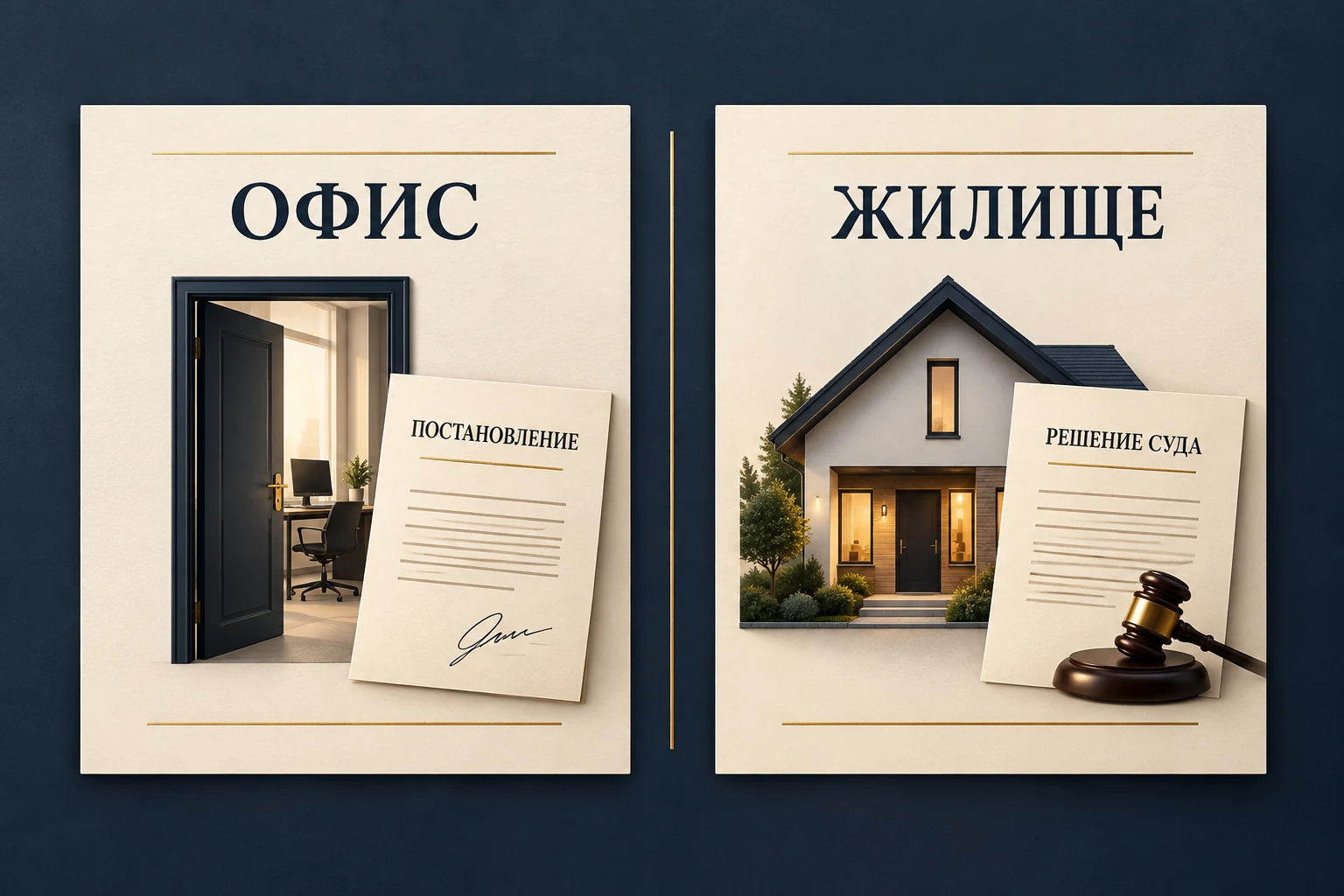 Концептуальное сравнение оснований для обыска в офисе и в жилище