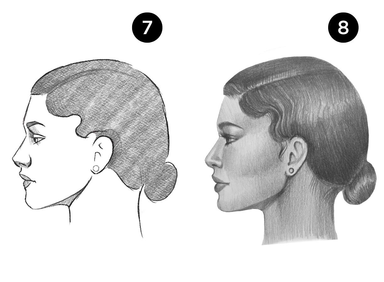 how to draw side face of girl easy