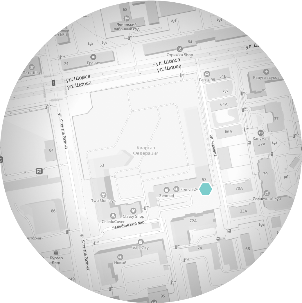 Карта проезда в офис в Екатеринбурге на Щорса