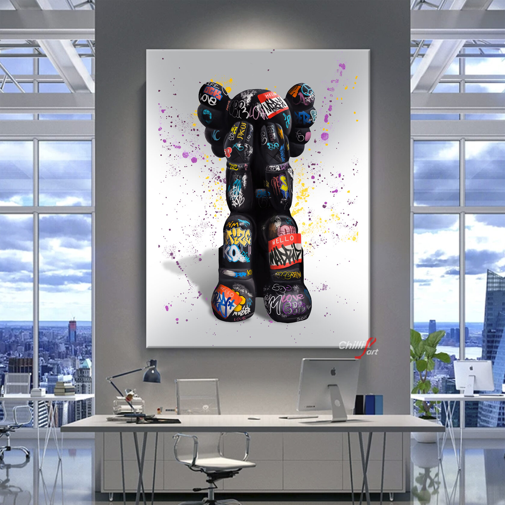 Картины kaws в интерьере