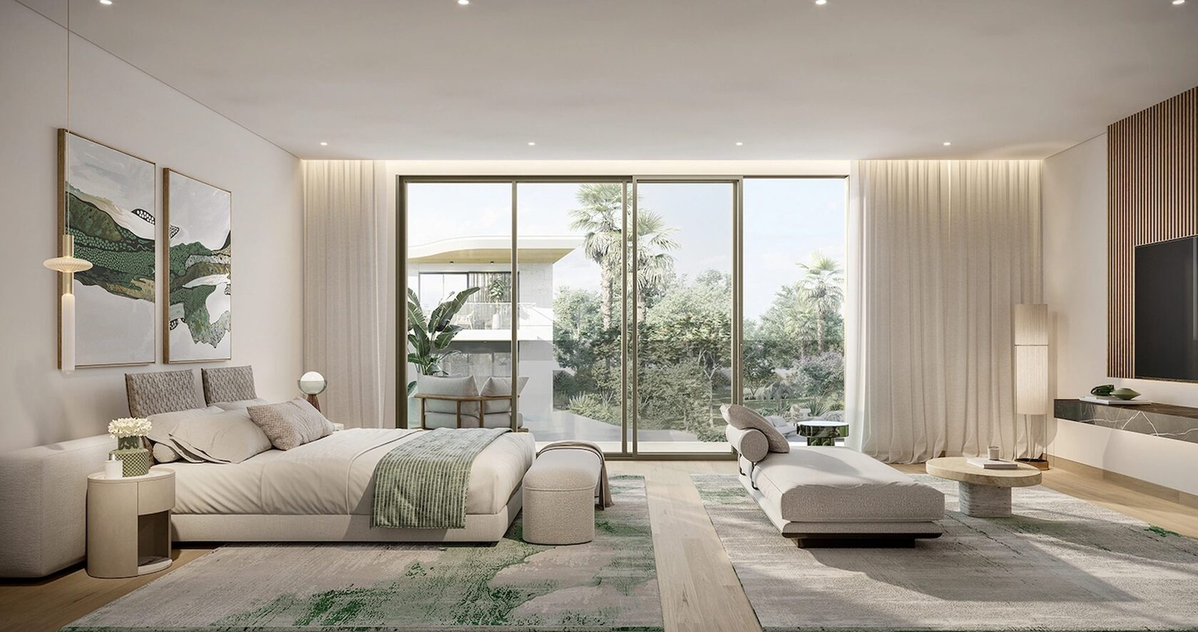 Bedroom with garden view