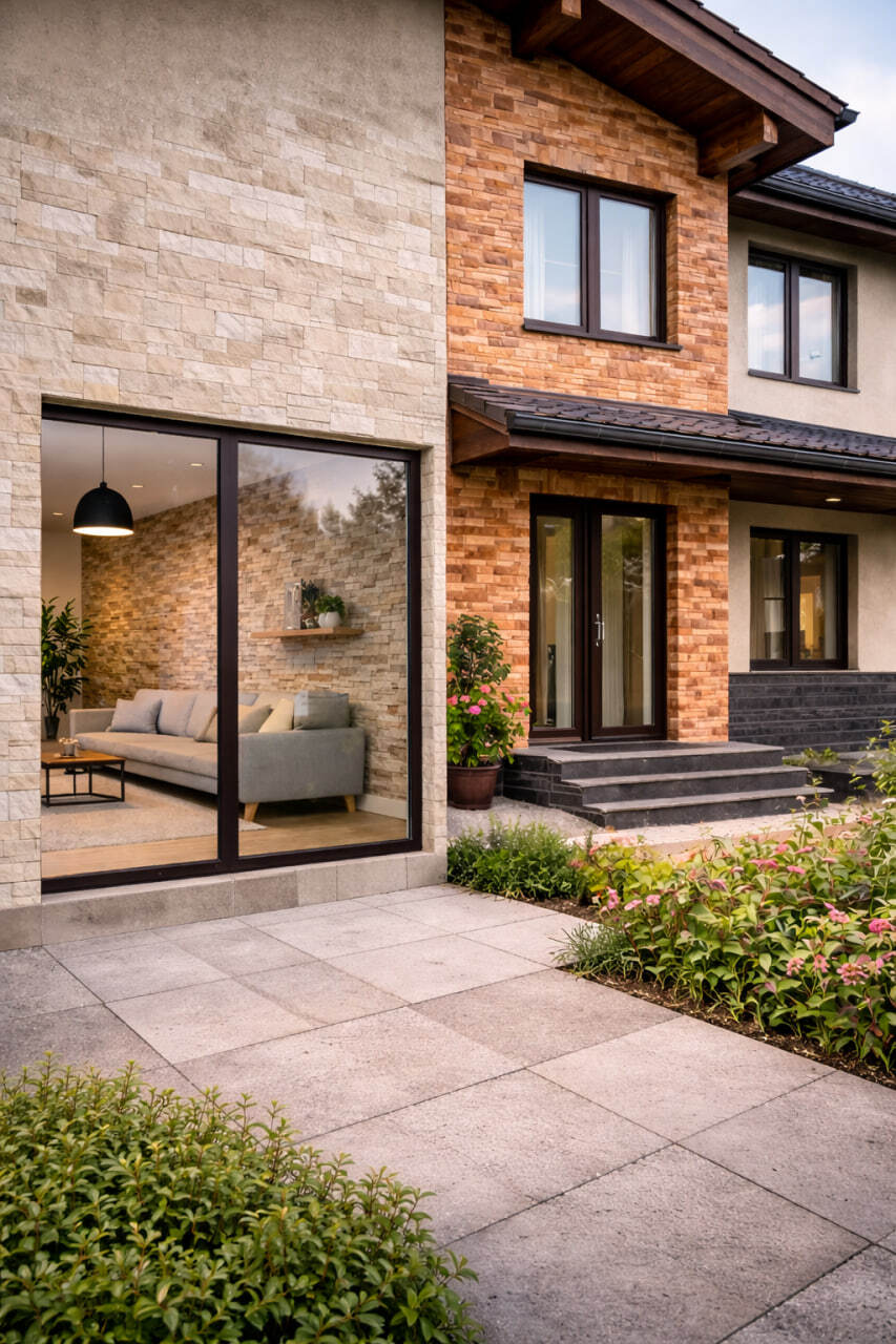 Flexible tile for interior and facade