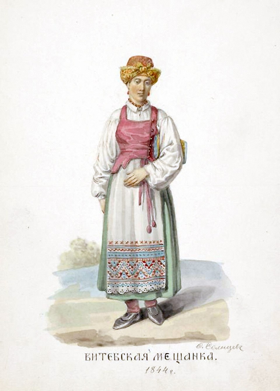 Витебская мещанка, альбом «Одежды Русского государства» 1844 год,