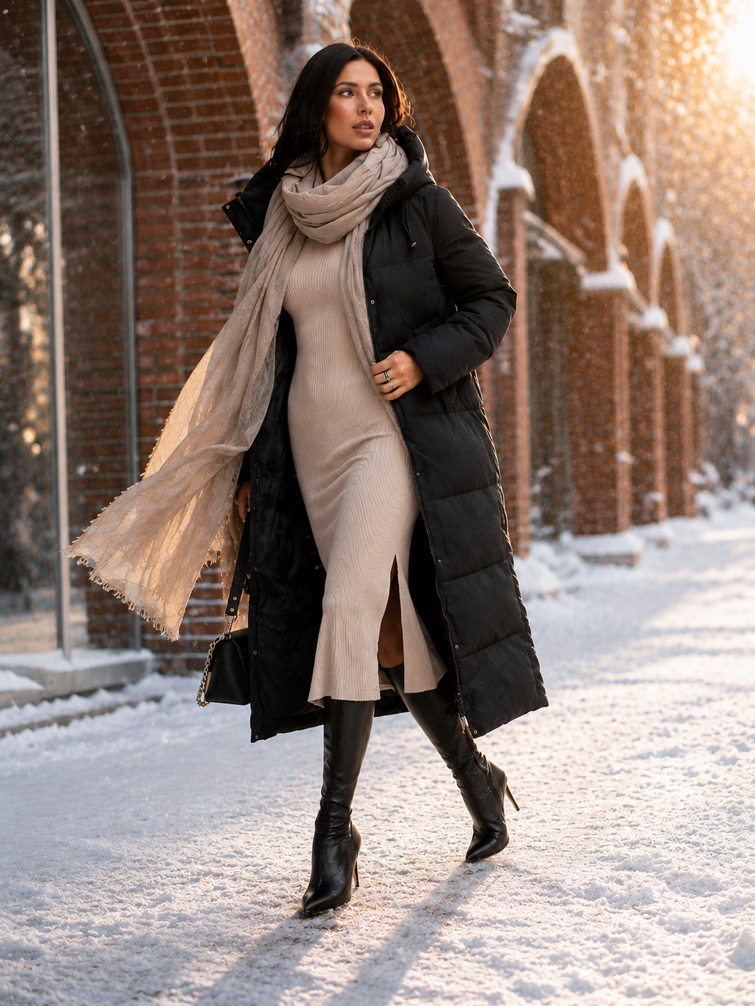 Beige coat editorial
