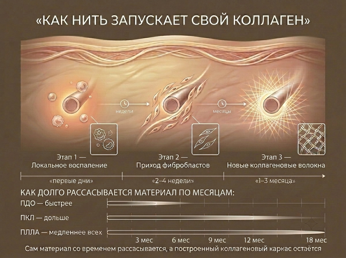 Схема действия нитевого лифтинга