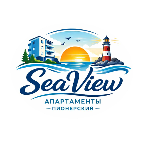 Логотип SeaView апартаменты в Пионерском у моря