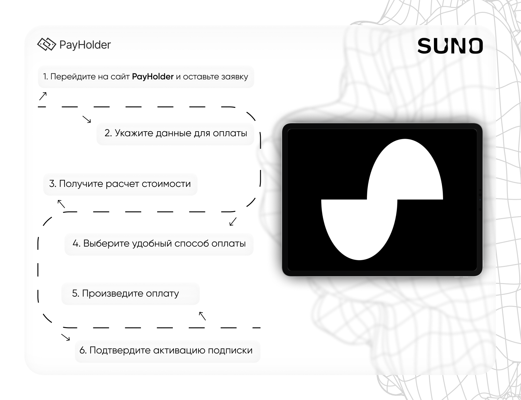 Как оплатить Suno  через Payholder