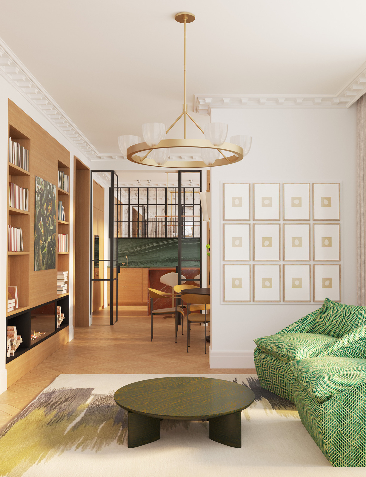 Кресла Kelly Wearstler и журнальный стол Leolux в гостиной дизайн-проекта Екатерины Фёдоровой