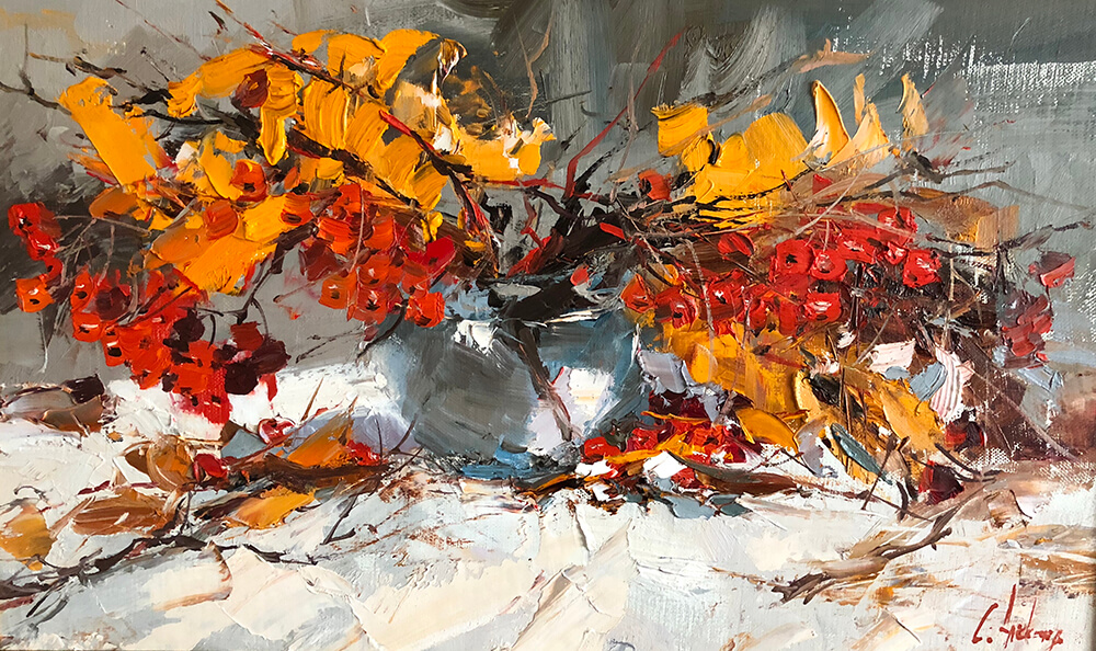Mountain ash. 2022. Oil on canvas, 30x50 cm