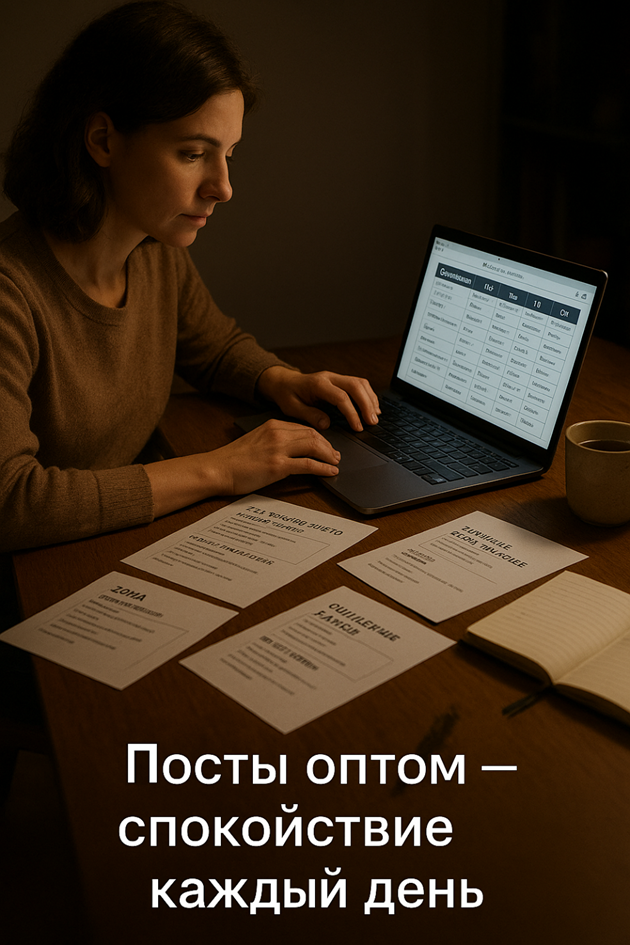 Контент-батчинг для психолога: как готовить посты пачками