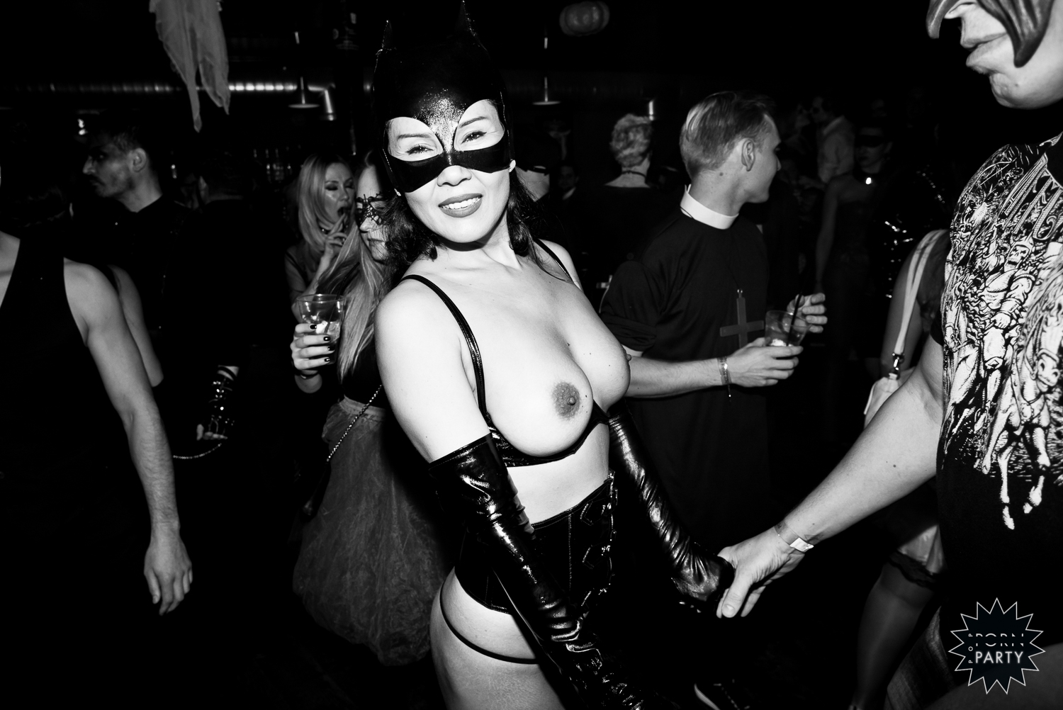 Naked at halloween party