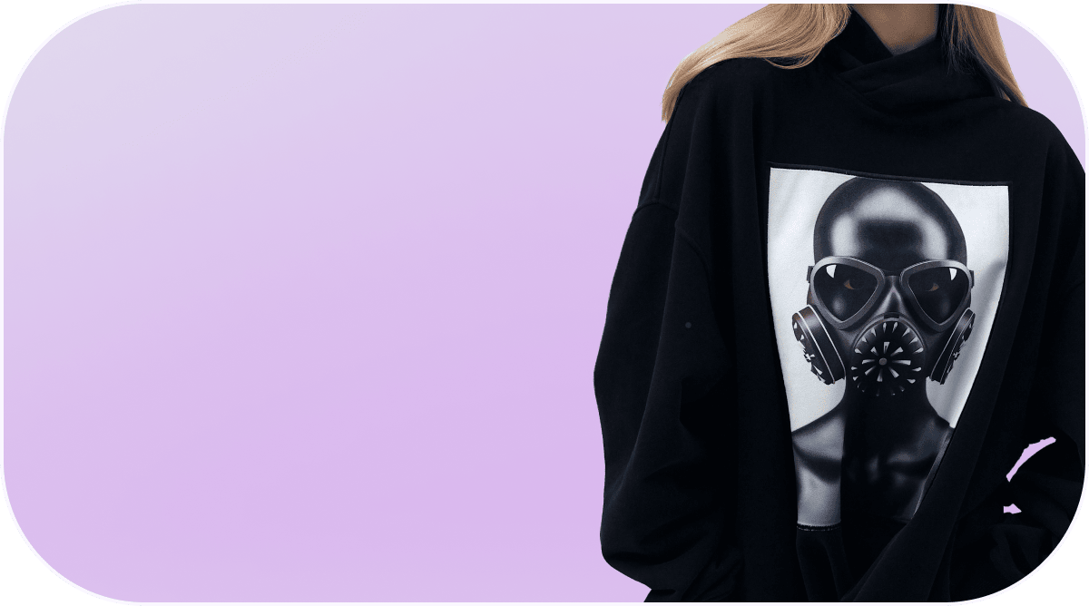 Каталог худи, созданные нейросетью с бархатным принтом бренда Neiro