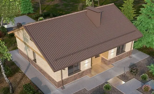 Проект одноэтажного дома с двускатной кровлей (C-84): изображение 6