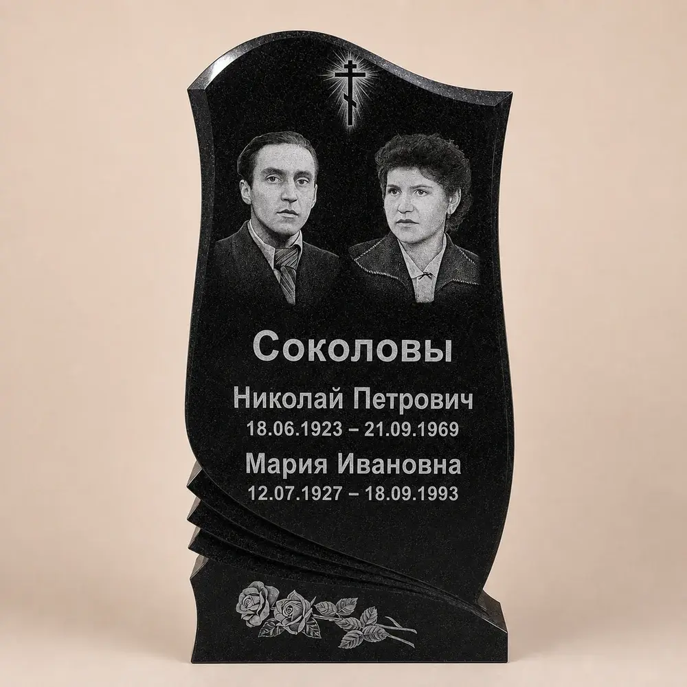 Оформление памятника 100×50 см — работа мастерской № 101