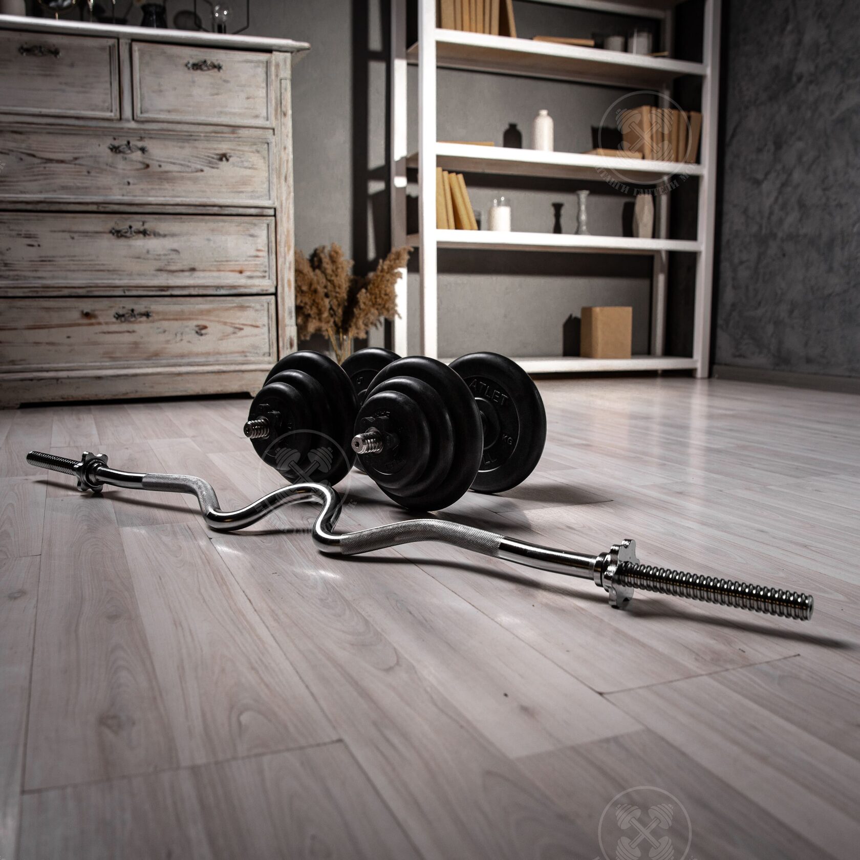 Гантели разборные 20 кг Barbell + W-гриф