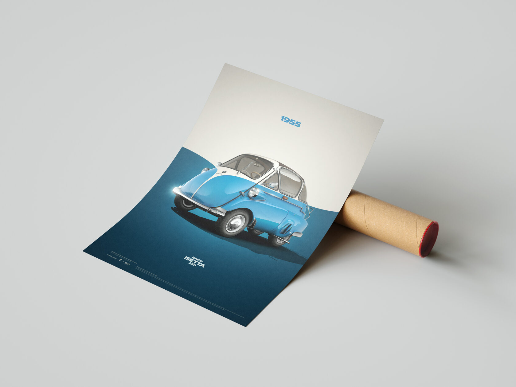 Купить постер BMW Isetta 250 Blue – Aclassica