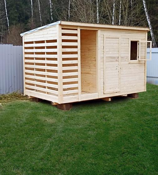 Хозблок с дровником / Бытовка / Сарай / 4х2