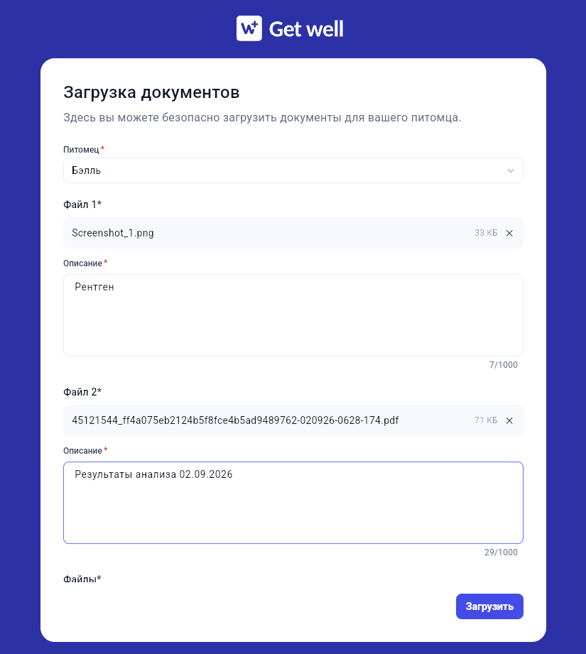 загрузка 2-х и более файлов