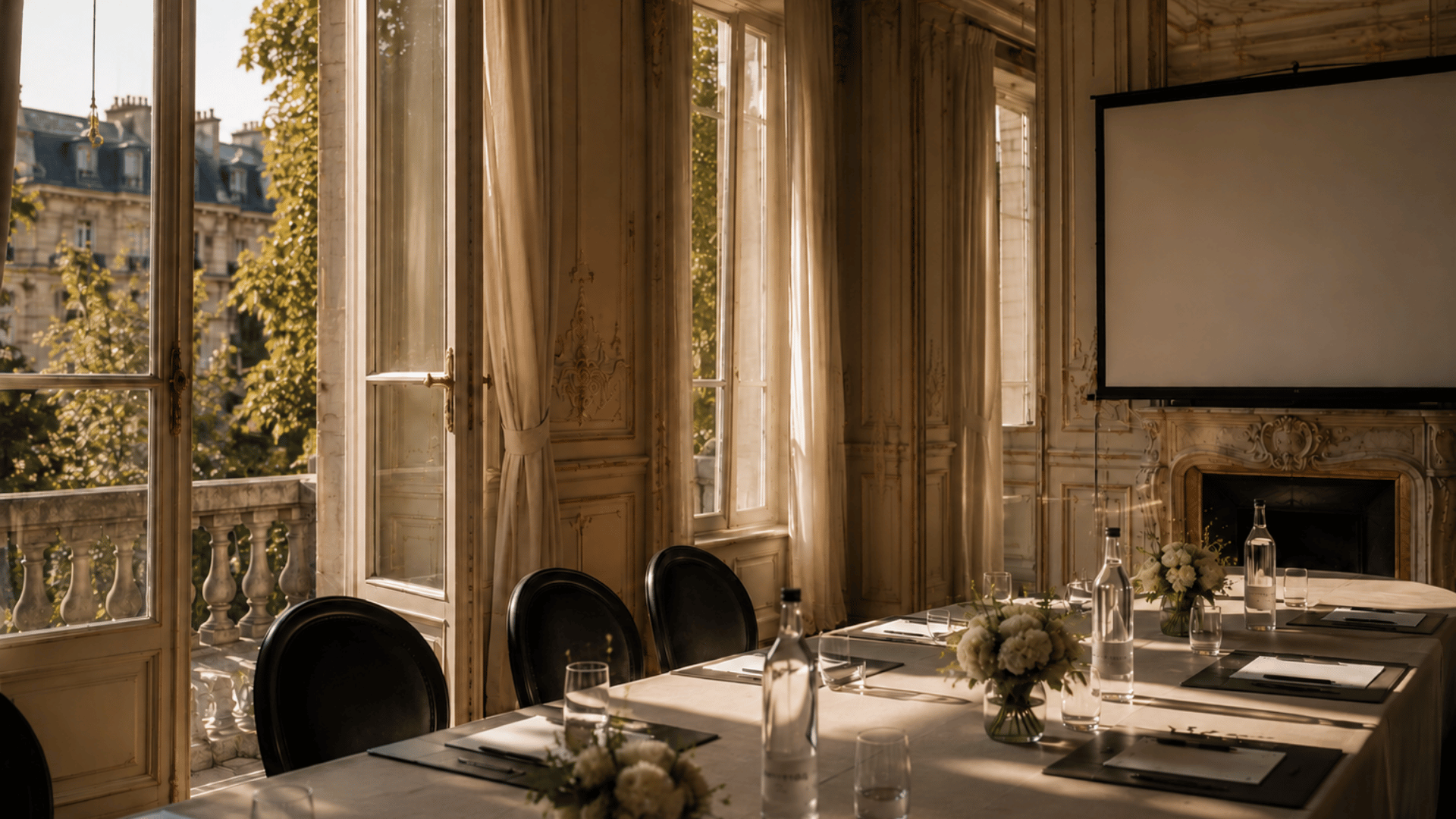 MICE event table setup in France, corporate meetings and incentives