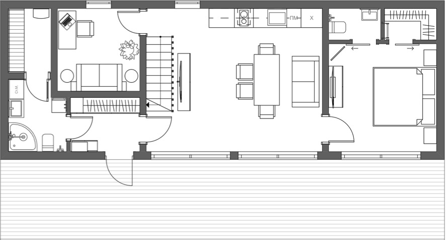 Планировка 1 этаж