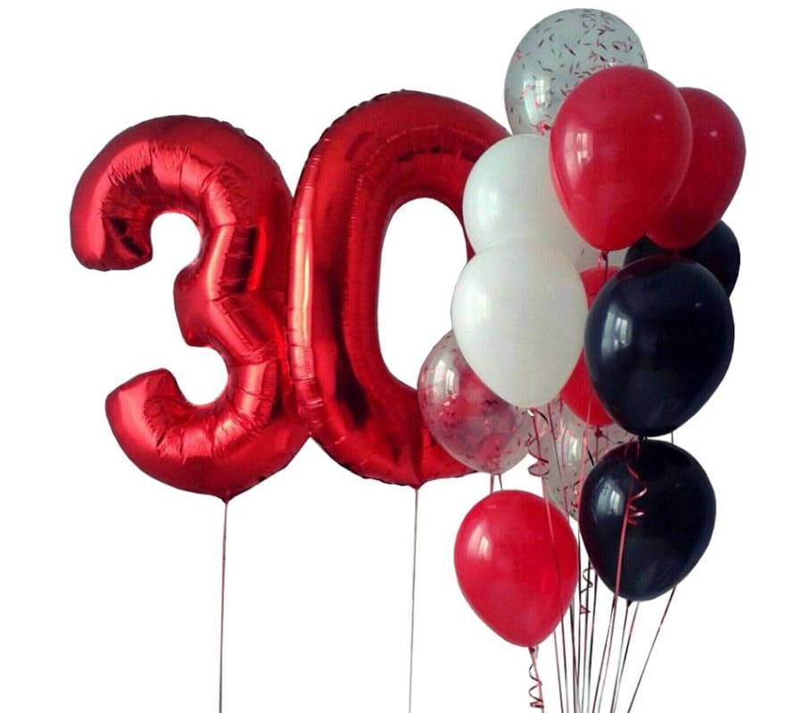 Фото с шарами цифрами на день рождения