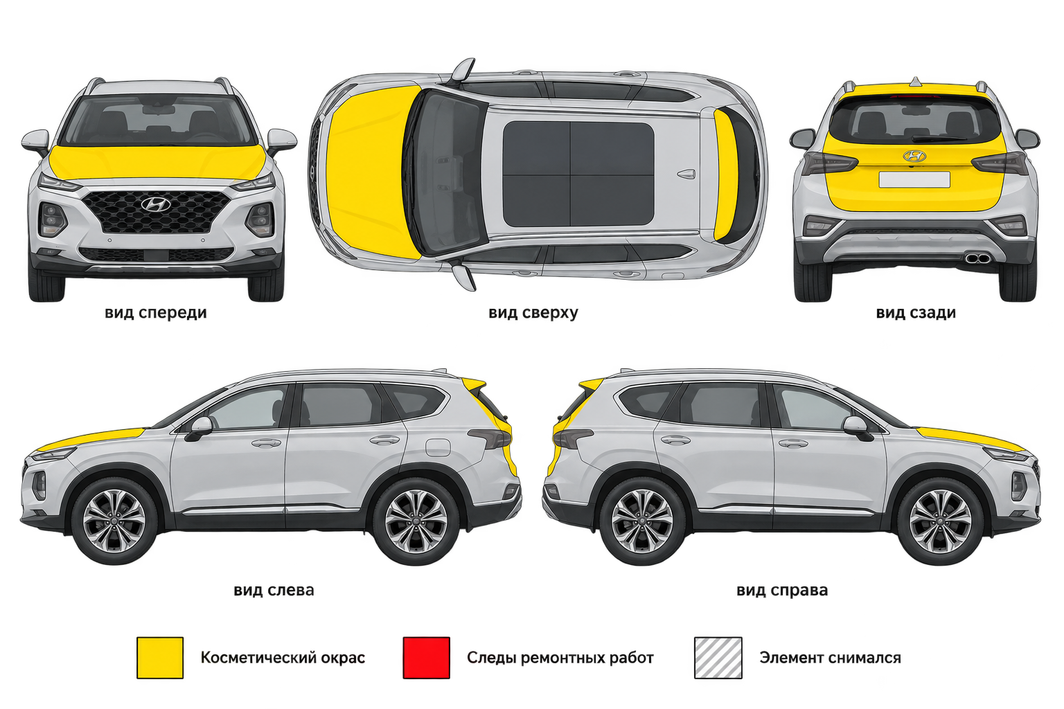 Карта ЛКП Hyundai Santa Fe
