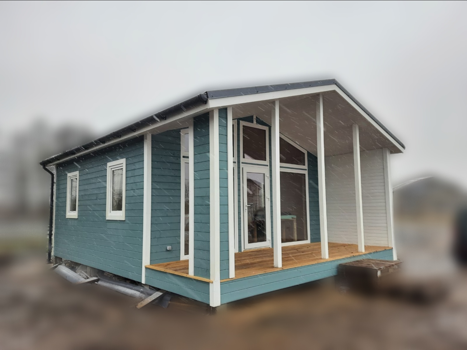 Каркасный дом 9х6 с мансардой, крыльцом, кукушкой (дормером), проект "Калинингра