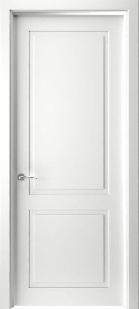 Дверь межкомнатная Каролина глухая, цвет Эмаль белая RAL 9003