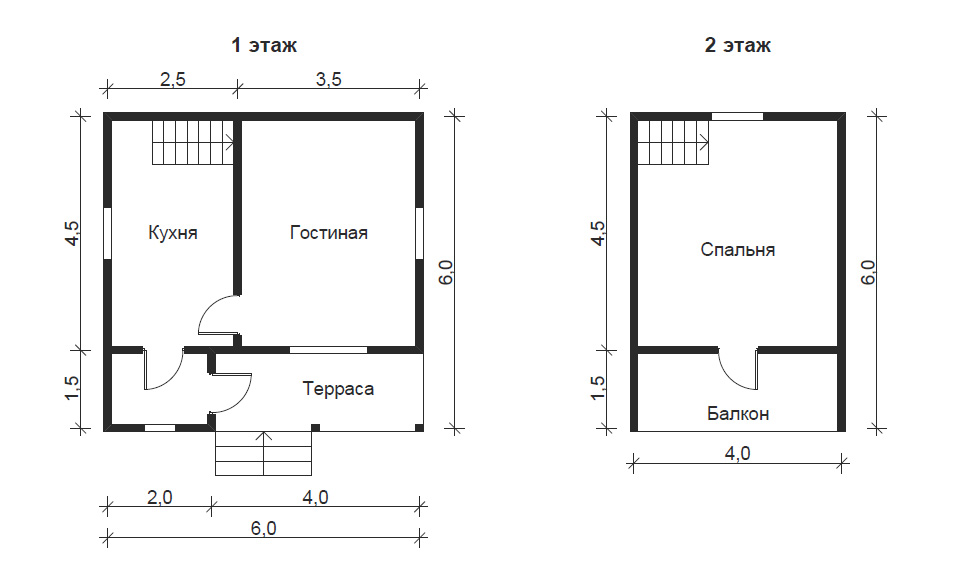 Проект дачного дома 60 кв м