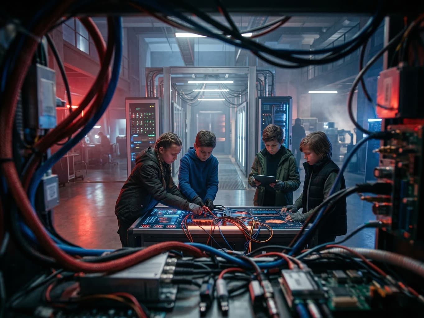 Командная работа детей на квесте в Москве