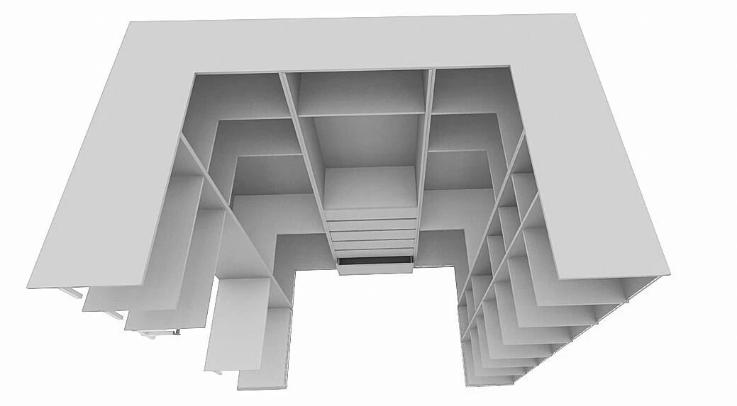 Гардеробная «Квадро»: 3D-вид сверху