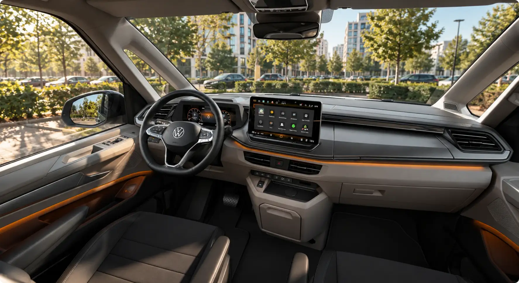 Интерьер Volkswagen Multivan — цифровая приборная панель и мультимедиа