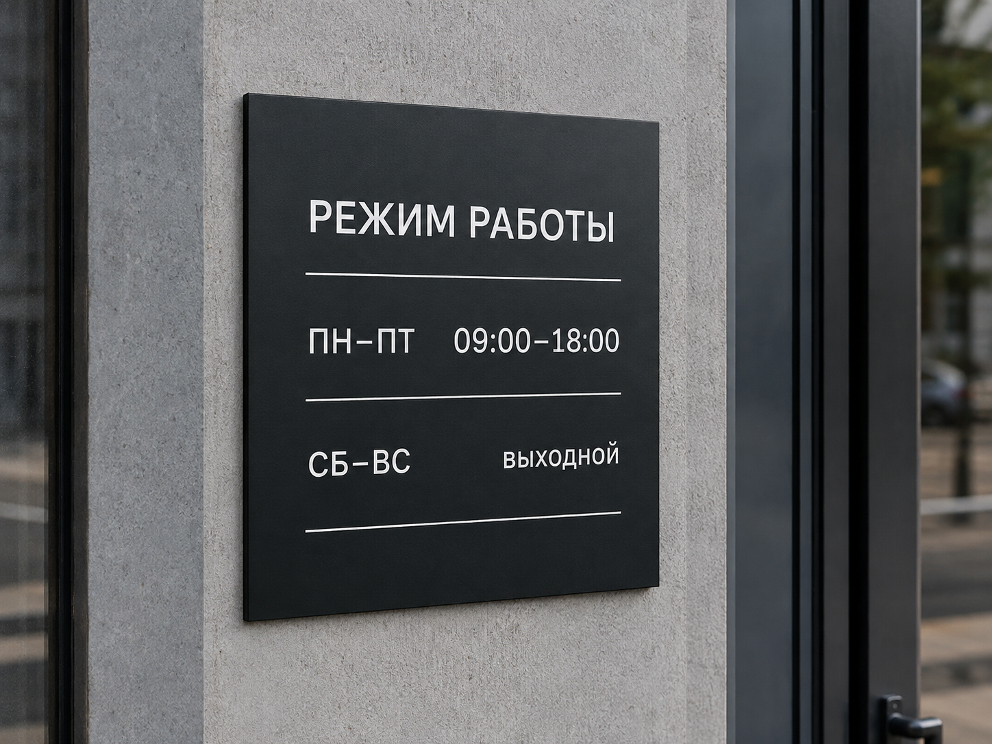 3D Рендер — окрашенная режимная табличка с УФ-печатью