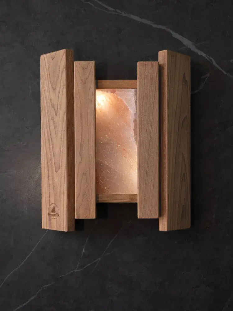 абажур из липы и гималайской соли ручной работы российских мастеров