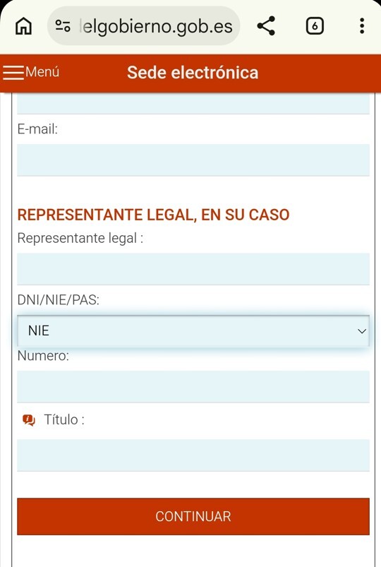 Email y Representante legal
