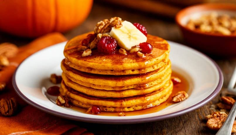 Тыквенные панкейки на кефире с манкой