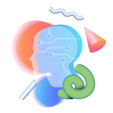 Иконка голова печатная плата конус