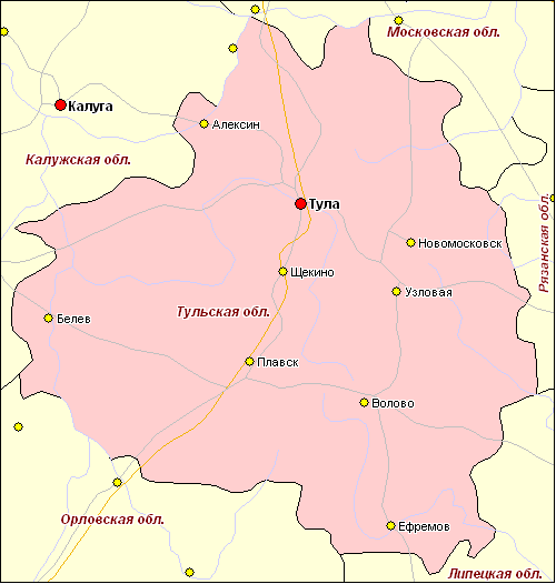 Карта россии город тула