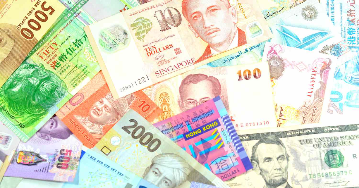 lots of different currency notes