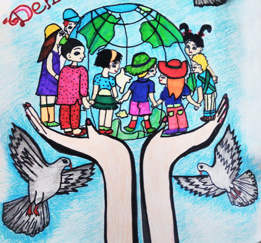 Ганга - Мир усьому Світу - малюнок конкурсу дитячої творчості в Баку - Азербайджан