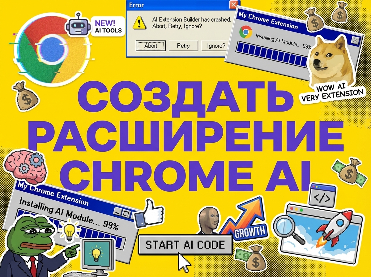 Интерфейс разработки AI расширения для браузера Chrome