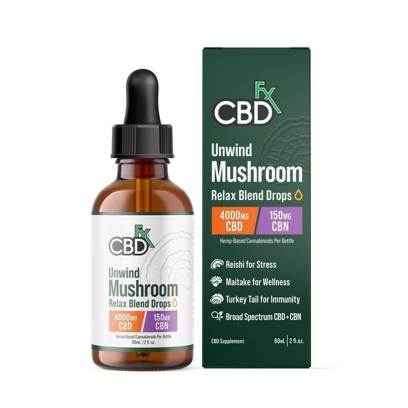 CBDfx Unwind Mushroom + капли CBD