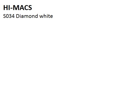 HI-MACS S034 Diamond White – безупречная белизна с бриллиантовым сиянием