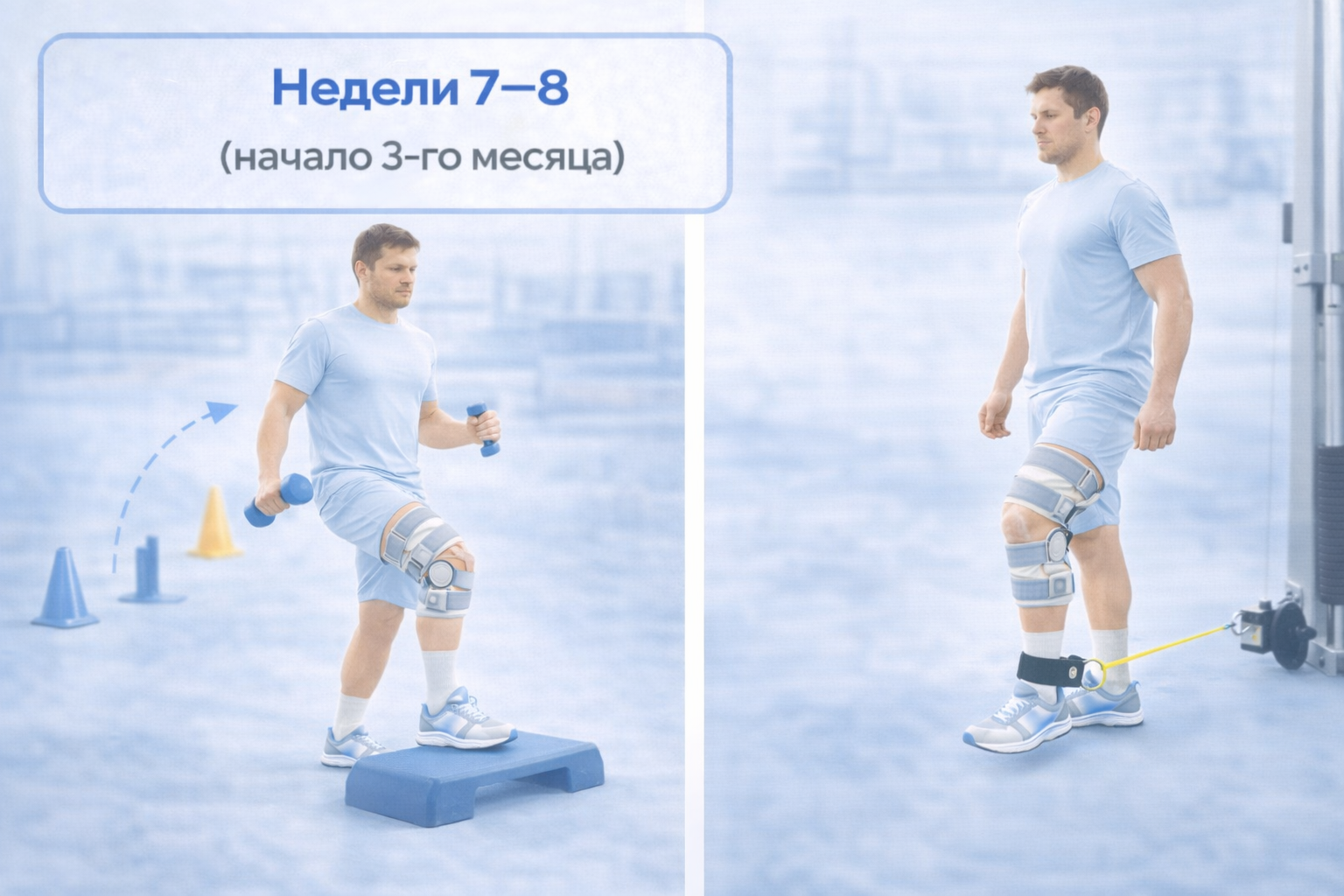 Подготовка к бегу после реконструкции ПКС