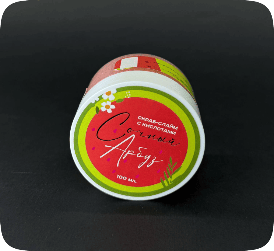 Скраб-слайм с кислотами (сочный арбуз)