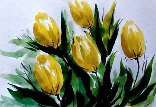 Как рисовать тюльпаны акварелью - бесплатный фото урок для начинающих от  Risuemdoma